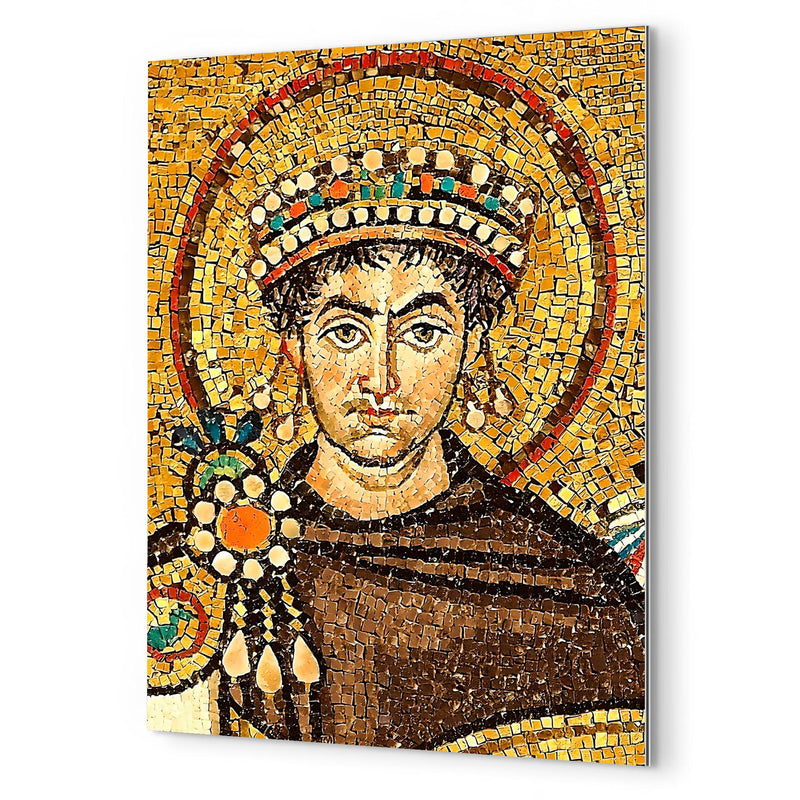 Emperor Justinian I metal print mockup