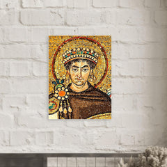 Emperor Justinian I metal print mockup