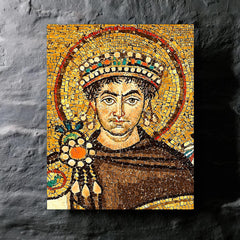Emperor Justinian I metal print mockup