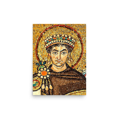 Emperor Justinian I poster on a plain backdrop in size 12"x16".