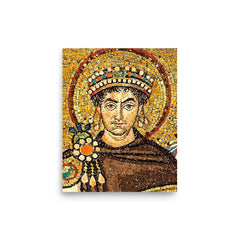 Emperor Justinian I poster on a plain backdrop in size 8"x10".