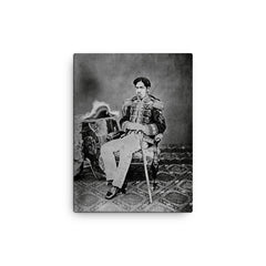 Emperor Meiji canvas print on a plain backdrop in size 12"x16".