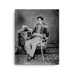 Emperor Meiji canvas print on a plain backdrop in size 16"x20".