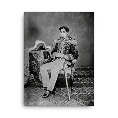Emperor Meiji canvas print on a plain backdrop in size 18"x24".