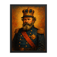 Emperor Norton framed print on a plain backdrop in size 18"x24".