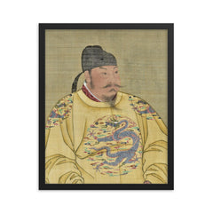 Emperor Taizong of Tang framed print on a plain backdrop in size 16"x20".