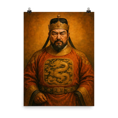 Emperor Taizong of Tang poster on a plain backdrop in size 8"x10".