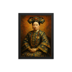 Empress Dowager Cixi framed print on a plain backdrop in size 12"x16".