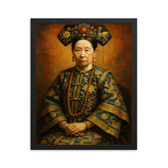 Empress Dowager Cixi framed print on a plain backdrop in size 16"x20".