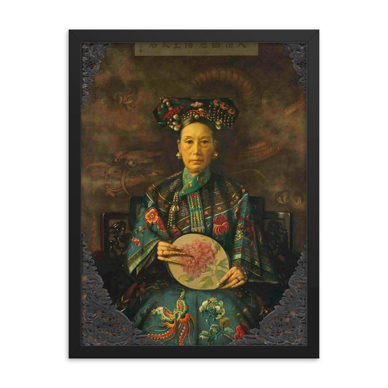 Empress Dowager Cixi framed print on a plain backdrop in size 18