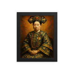 Empress Dowager Cixi framed print on a plain backdrop in size 8"x10".
