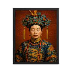 Empress Dowager Longyu framed print on a plain backdrop in size 16"x20".