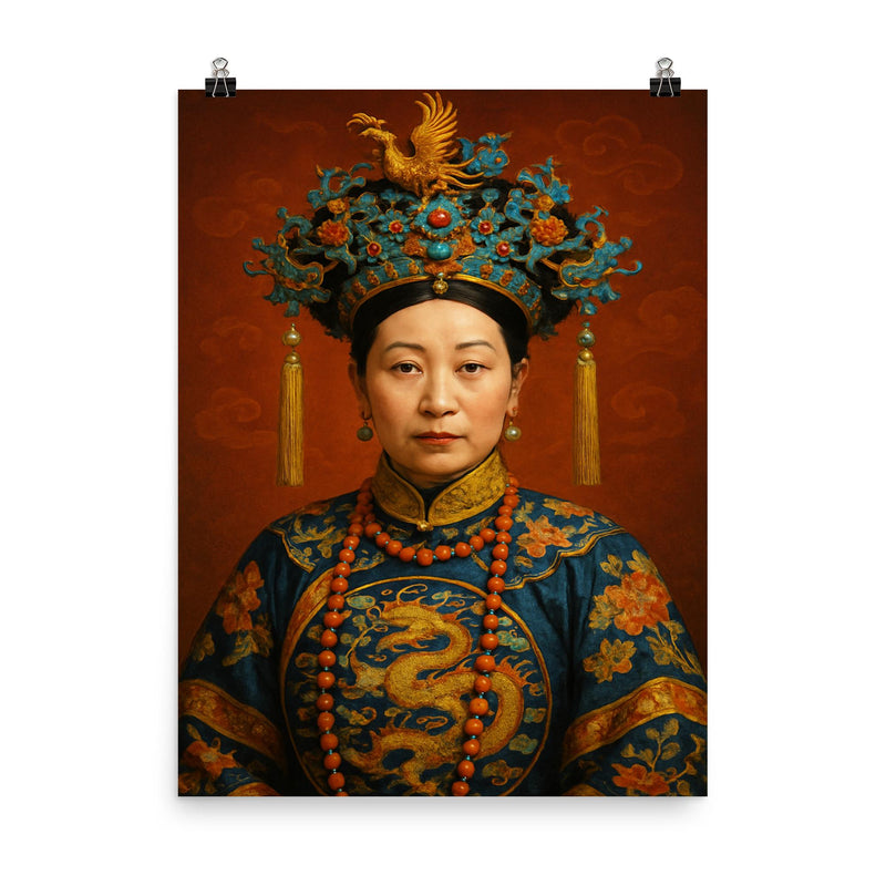 Empress Dowager Longyu poster on a plain backdrop in size 8