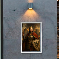 Empress Matilda armored claimant before besieged English castle poster 2