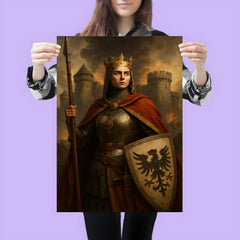 Empress Matilda armored claimant before besieged English castle poster 3