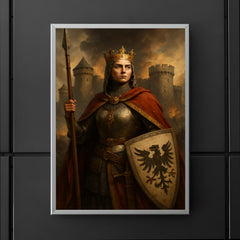 Empress Matilda armored claimant before besieged English castle poster 5