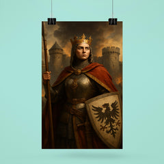 Empress Matilda armored claimant before besieged English castle poster 6