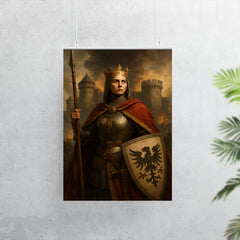 Empress Matilda armored claimant before besieged English castle poster 7