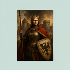 Empress Matilda armored claimant before besieged English castle poster 8