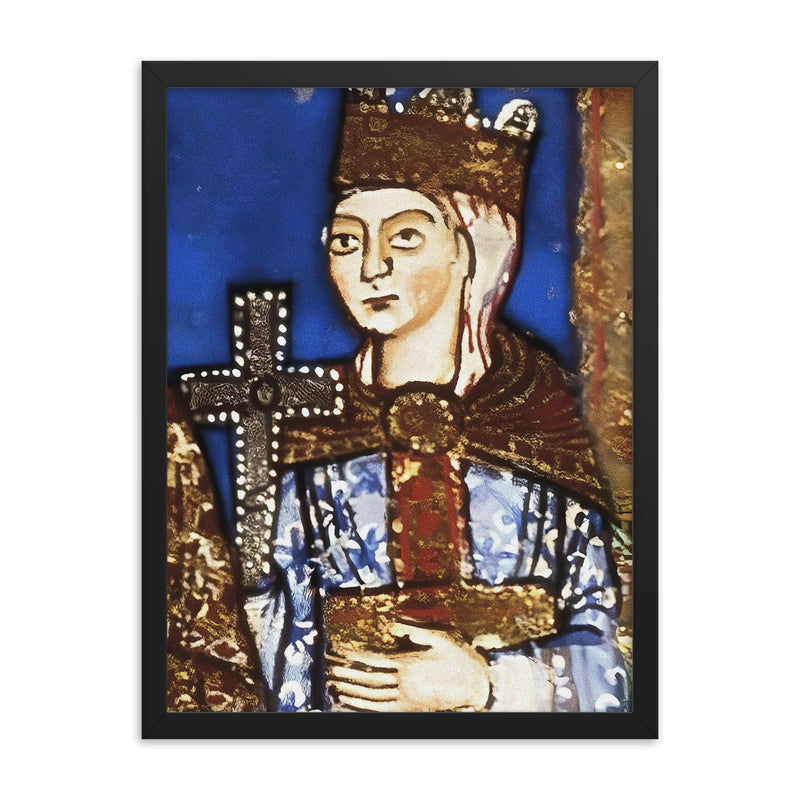 Empress Matilda framed print on a plain backdrop in size 18