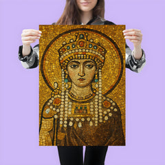 Empress Theodora in imperial Byzantine gold mosaic style poster 3