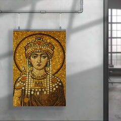 Empress Theodora in imperial Byzantine gold mosaic style poster 4