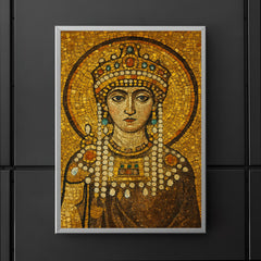 Empress Theodora in imperial Byzantine gold mosaic style poster 5