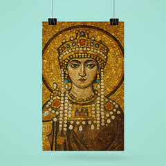 Empress Theodora in imperial Byzantine gold mosaic style poster 6