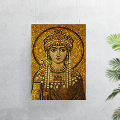 Empress Theodora in imperial Byzantine gold mosaic style poster 7