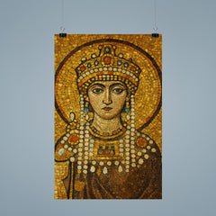 Empress Theodora in imperial Byzantine gold mosaic style poster 9