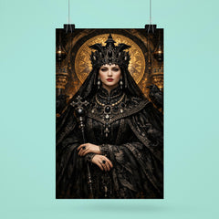 Empress Theodora in raven black Byzantine regalia poster 6