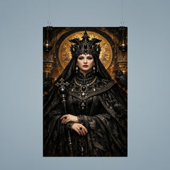 Empress Theodora in raven black Byzantine regalia poster 9