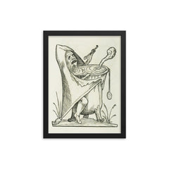 Engraving From The Drolatic Dreams of Pantagruel by Richard Breton framed print on a plain backdrop in size 12"x16".