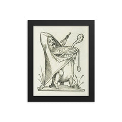 Engraving From The Drolatic Dreams of Pantagruel by Richard Breton framed print on a plain backdrop in size 8"x10".
