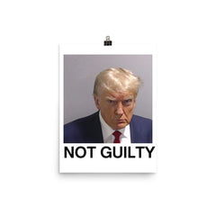 Trump Mugshot Not Guilty Poster Print