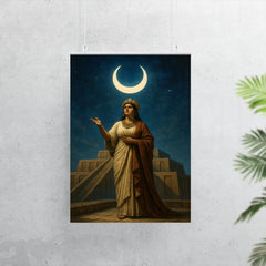 Enheduanna under moon god crescent on ziggurat terrace poster 7