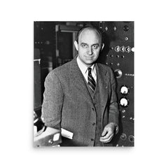 Enrico Fermi poster on a plain backdrop in size 16"x20".