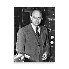 Enrico Fermi poster on a plain backdrop in size 18"x24".