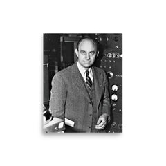 Enrico Fermi poster on a plain backdrop in size 8"x10".