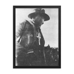 Enrique Gorostieta framed print on a plain backdrop in size 18"x24".