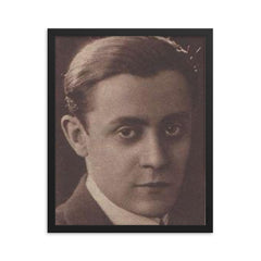 Enrique Jardiel Poncela framed print on a plain backdrop in size 16"x20".