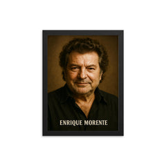 Enrique Morente portrait framed print on a plain backdrop in size 12"x16".