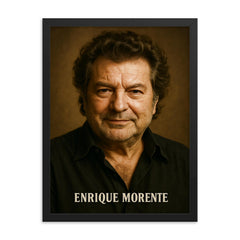 Enrique Morente portrait framed print on a plain backdrop in size 18"x24".