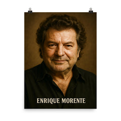 Enrique Morente portrait poster on a plain backdrop in size 8"x10".