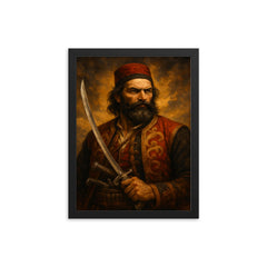 Epic Bajo Pivljanin portrait framed print on a plain backdrop in size 12"x16".