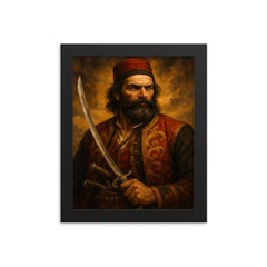 Epic Bajo Pivljanin portrait framed print on a plain backdrop in size 8"x10".