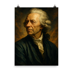 Epic Leonhard Euler portrait poster on a plain backdrop in size 8"x10".