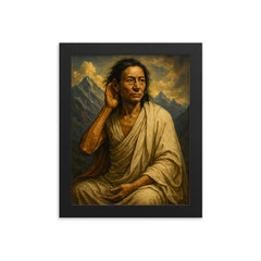 Epic Milarepa portrait framed print on a plain backdrop in size 8"x10".