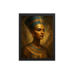 Epic Nefertiti portrait framed print on a plain backdrop in size 12"x16".