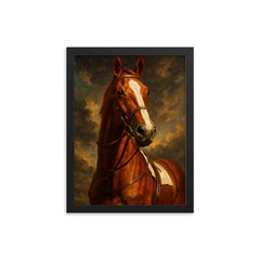 Epic Phar Lap portrait framed print on a plain backdrop in size 12"x16".
